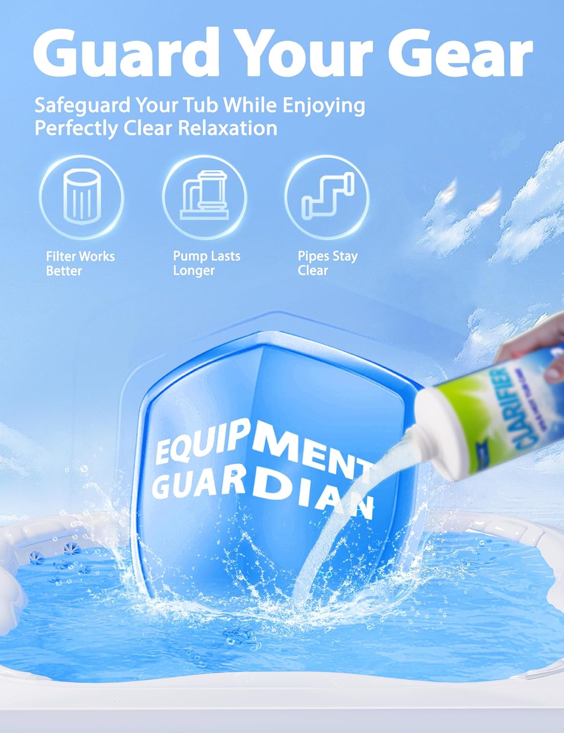 Hot Tub Clarifier-32 Oz, Spa Clarifier, for All Hot Tubs & Spa Types